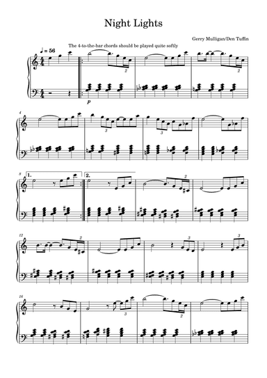 The Lonely Night (night Lights) (arr. Den Tuffin)