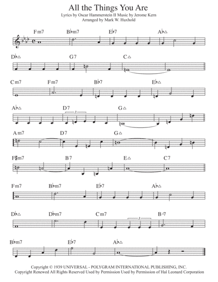 All The Things You Are (arr. Mark W. Huxhold)