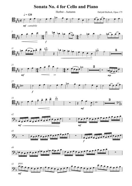 Sonata No. 4 for Cello and Piano, Opus 175 (Cello Part)