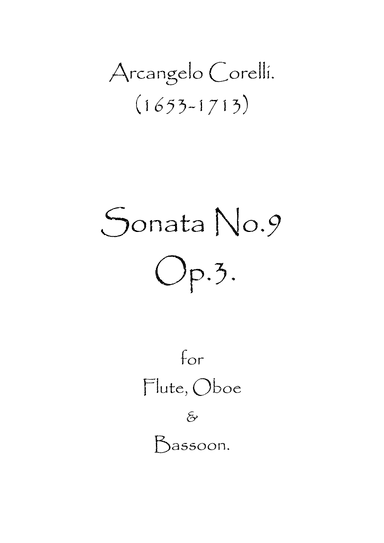 Sonata No.9 Op.3 (arr. Spence Bundy)