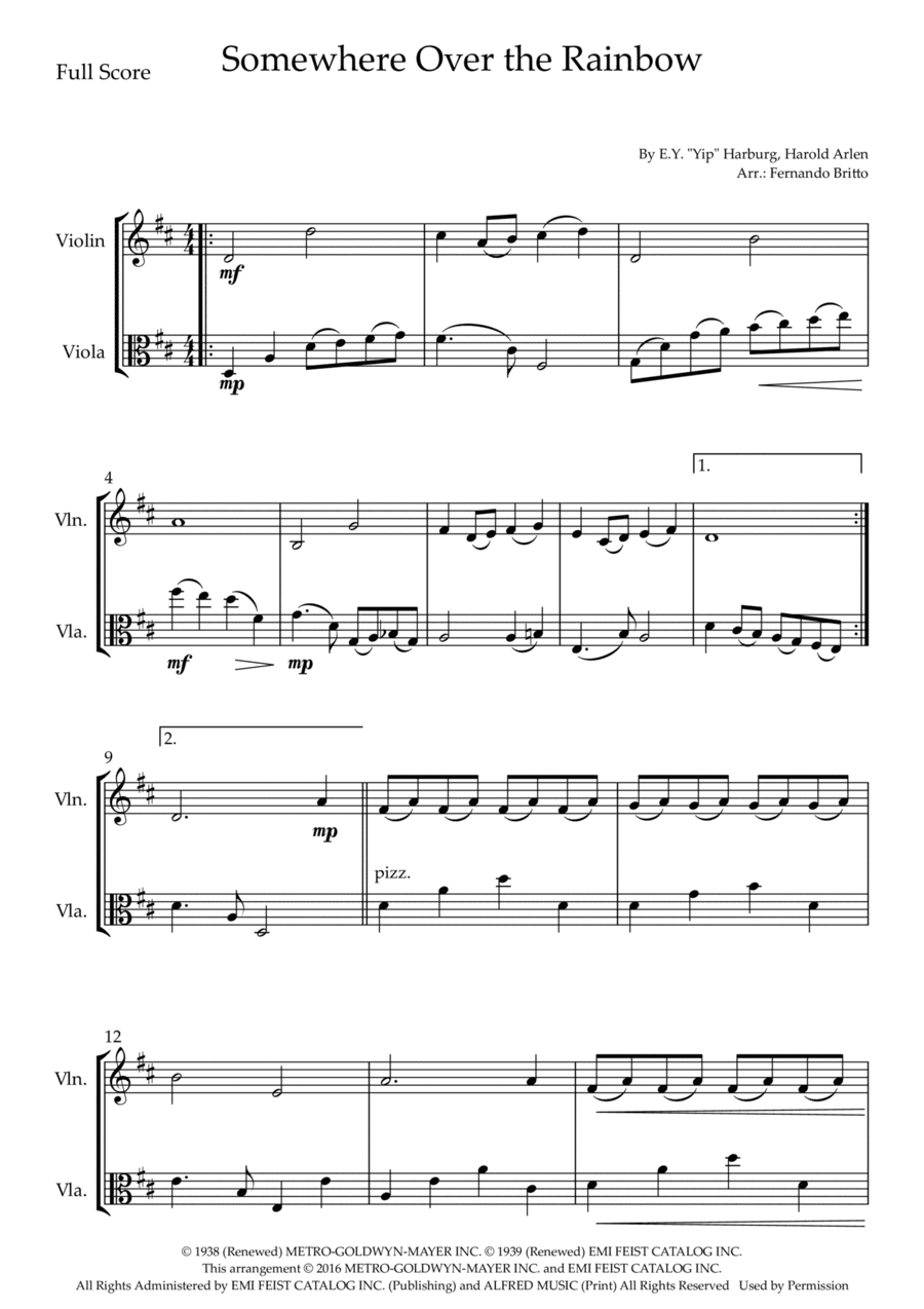 Over The Rainbow (arr. Fernando Britto)