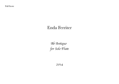 Ab Antiquo for Solo Clarinet