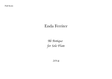 Ab Antiquo for Solo Clarinet