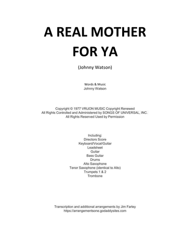 A Real Mother For Ya (arr. Jim Farley)