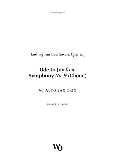 Ode to Joy by Beethoven for Alto Sax Trio (arr. Ander)