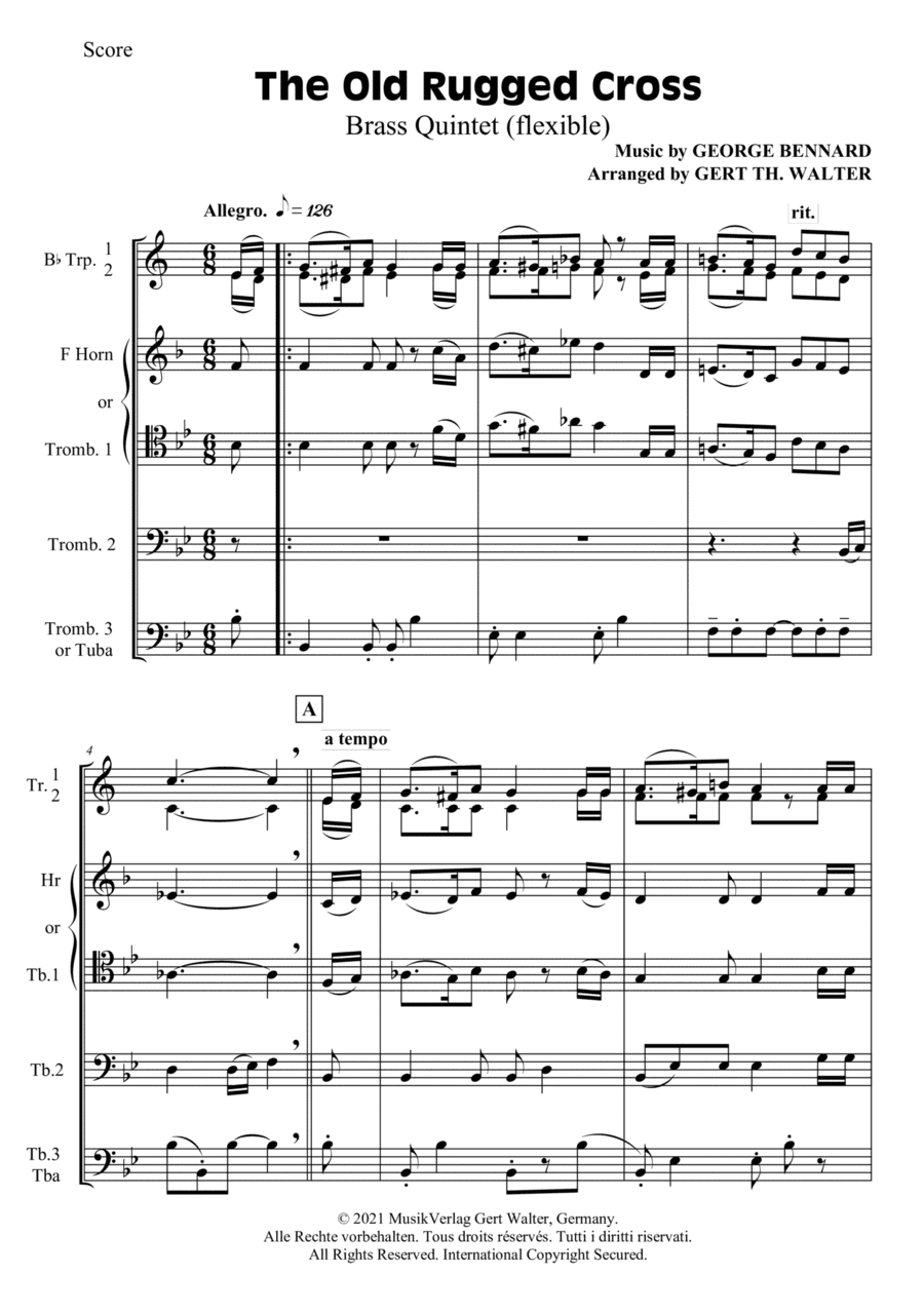 The Old Rugged Cross (arr. Gert Th. Walter)