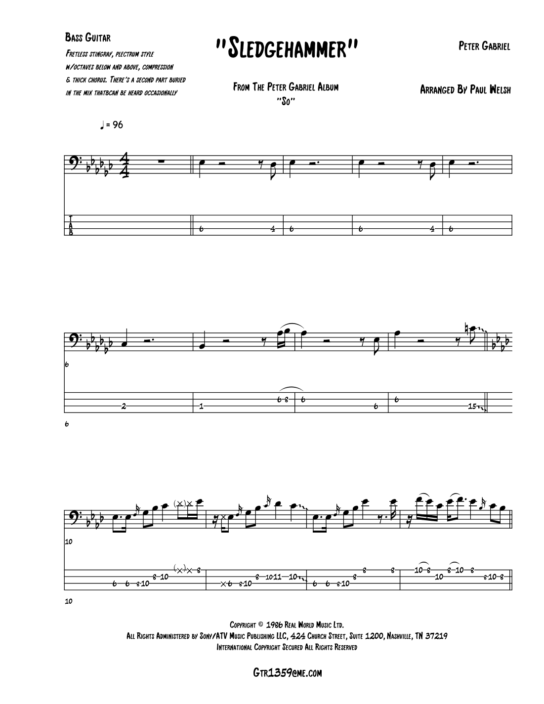 Sledgehammer (arr. P Welsh)