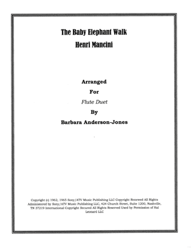 Baby Elephant Walk from the Paramount Picture HATARI! (arr. Barbara Anderson-Jones)
