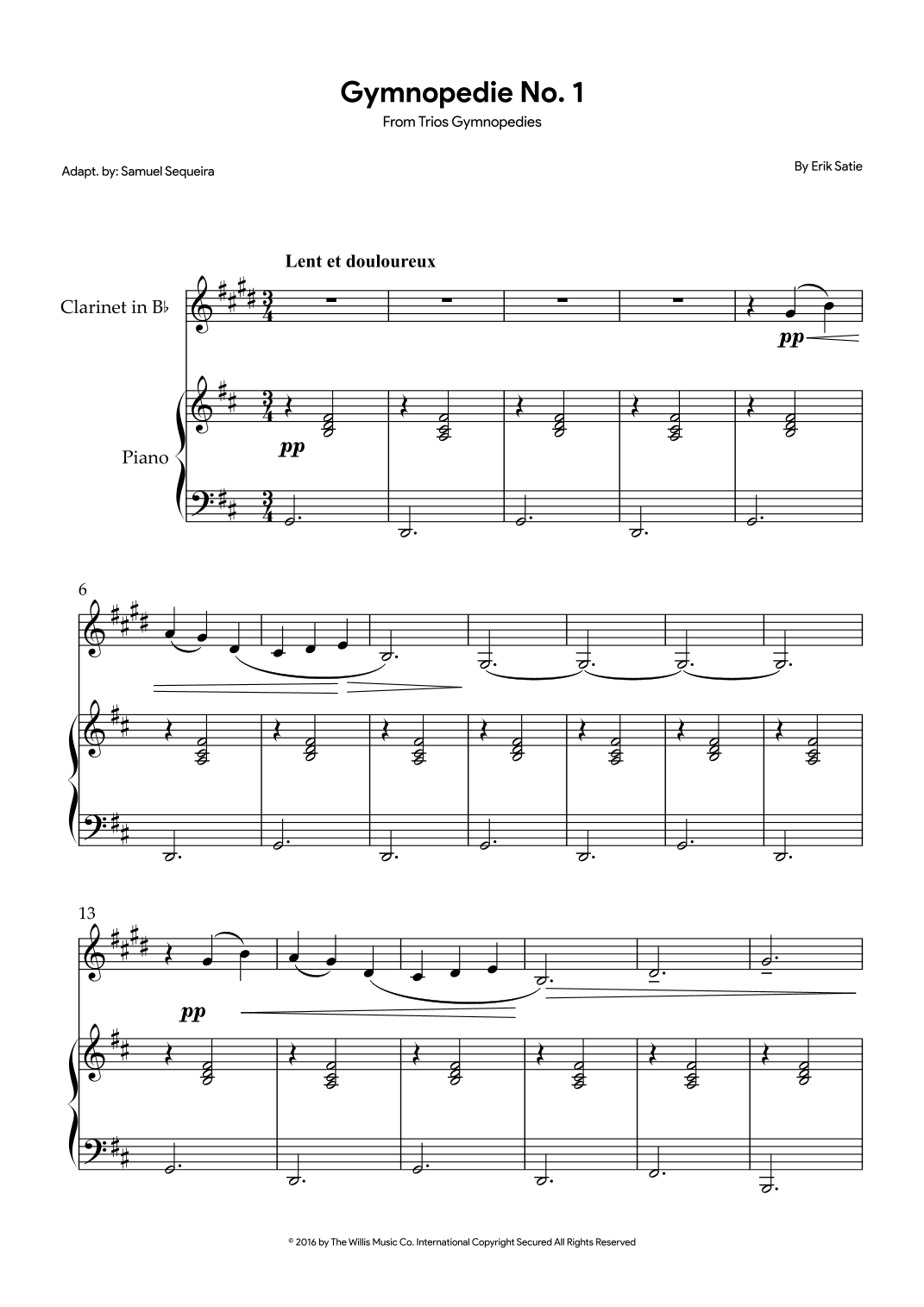 Gymnopedie No. 1 (arr. Samuel Sequeira)