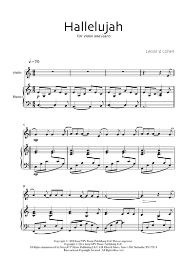 Hallelujah (arr. Robin Wood Editions)