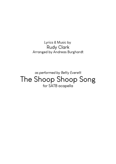The Shoop Shoop Song (it's In His Kiss) (arr. Andreas Burghardt)