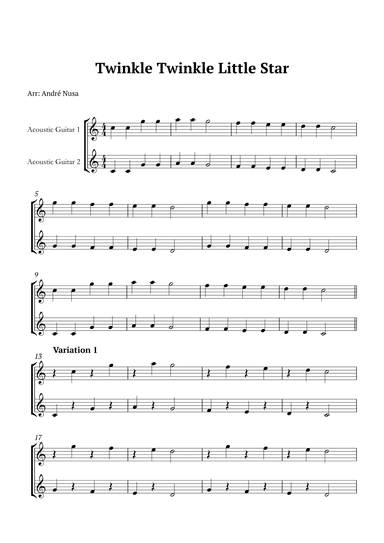 Twinkle Twinkle Little Star Variations (arr. André Nusa)
