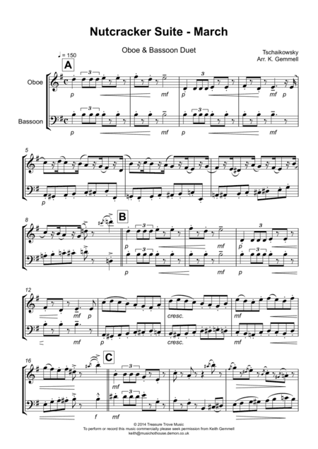 Nutcracker Suite - March: Oboe & Bassoon Duet (arr. Keith Gemmell)