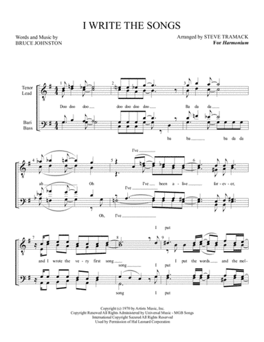 I Write The Songs (arr. Steve Tramack)