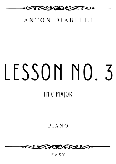 Diabelli - Lesson No. 3 (op.125) in C Major - Easy (arr. Piacere Music Sheets)
