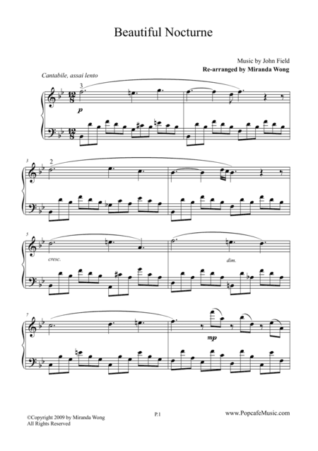 Beautiful Nocturne No.5 in Bb - Piano Solo (arr. Miranda Wong)