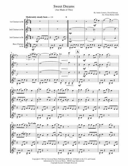 Sweet Dreams (are Made Of This) (arr. Fiona Hickie)