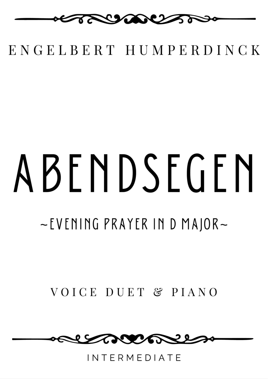 Humperdinck - Evening Prayer (Abendsegen) in D Major - Intermediate (arr. Piacere Music Sheets)