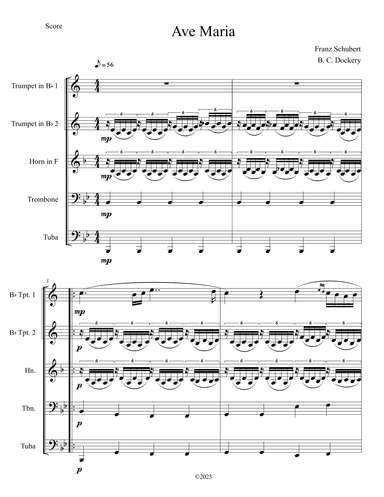 Ave Maria (Brass Quintet) (arr. B. C. Dockery)