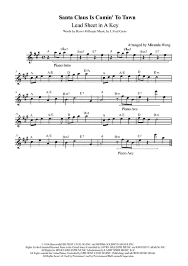 Santa Claus Is Comin' To Town (arr. Miranda Wong)