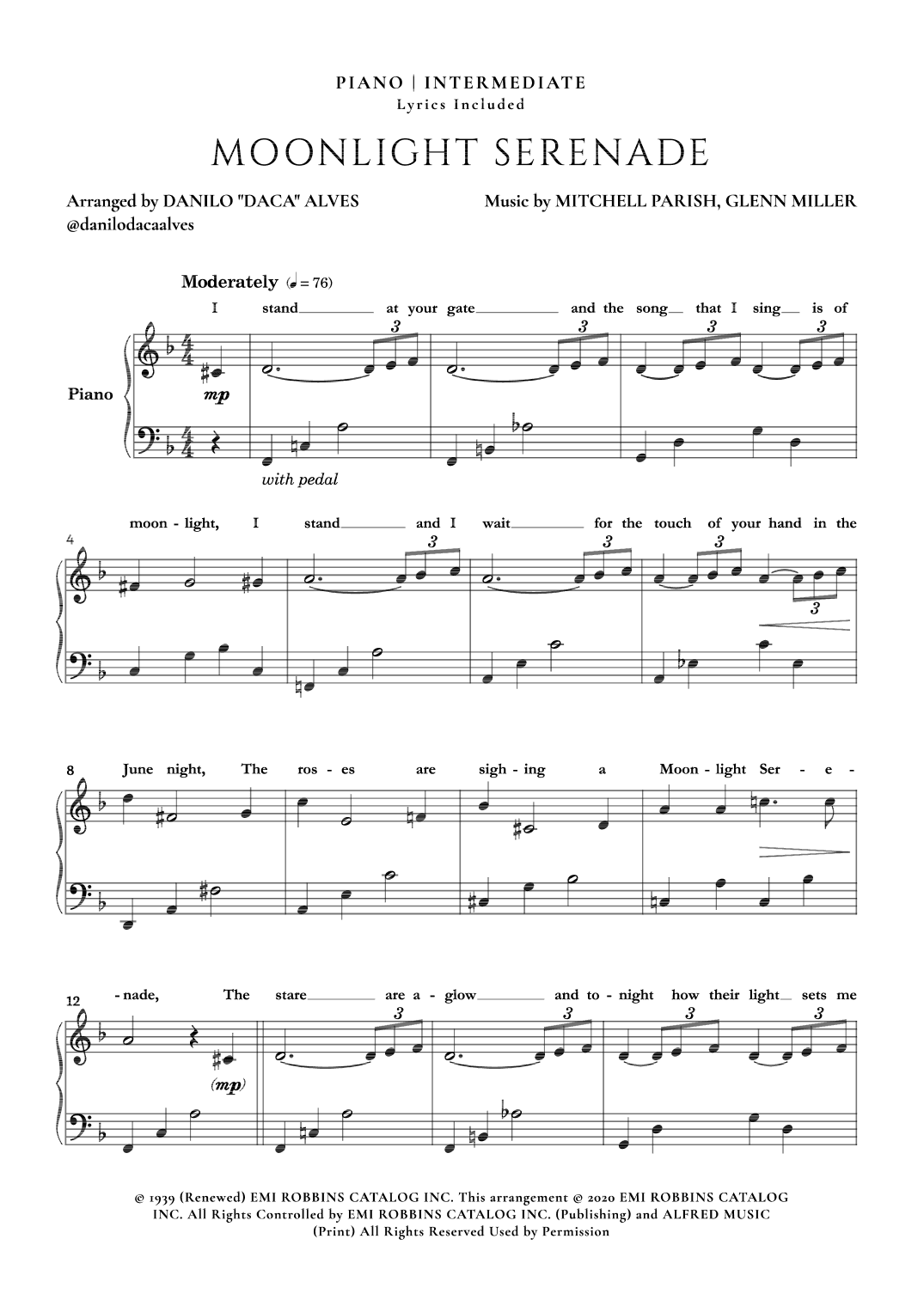Moonlight Serenade (arr. Danilo "Daca" Alves)