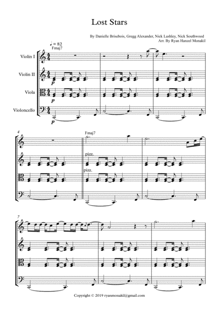 Lost Stars (arr. Ryan Hanzel Monakil)