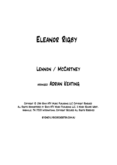 Eleanor Rigby (arr. Adrian Keating)