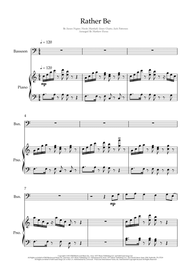 Rather Be (arr. Matthew pyeon)