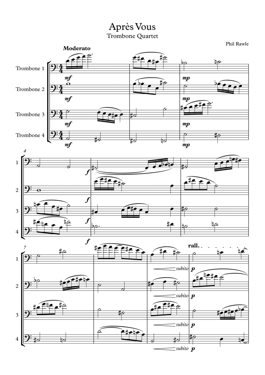 Apres Vous - Trombone Quartet