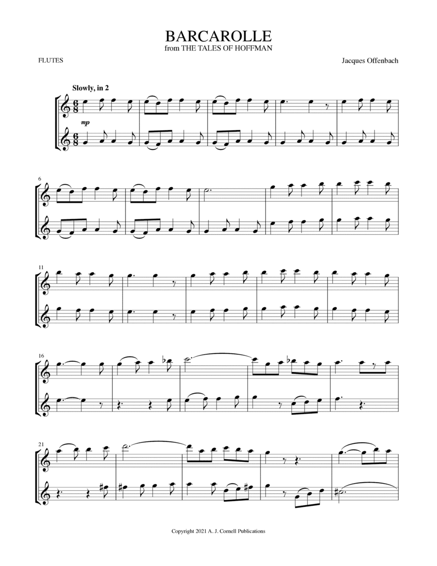 Barcarolle (from The Tales of Hoffman) (arr. Mark Phillips)