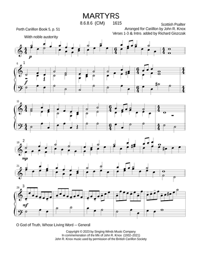 MARTYRS (arr. John R. Knox & Richard Giszczak)