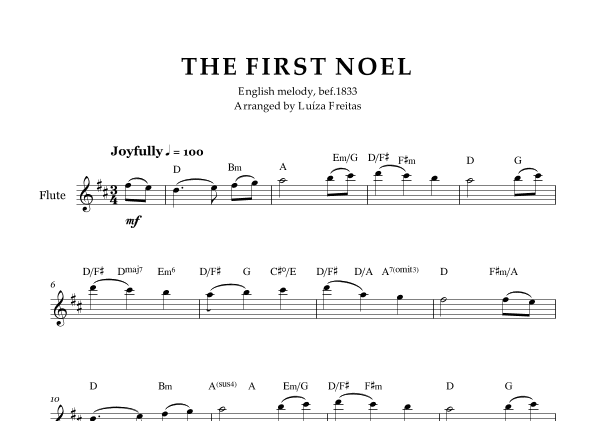 The First Noel - Flute Solo (arr. Luíza Freitas)