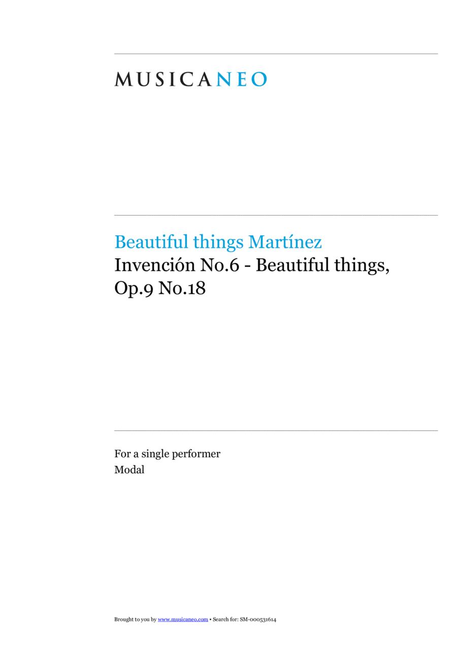 Invención No.6-Beautiful things Op.9 No.18