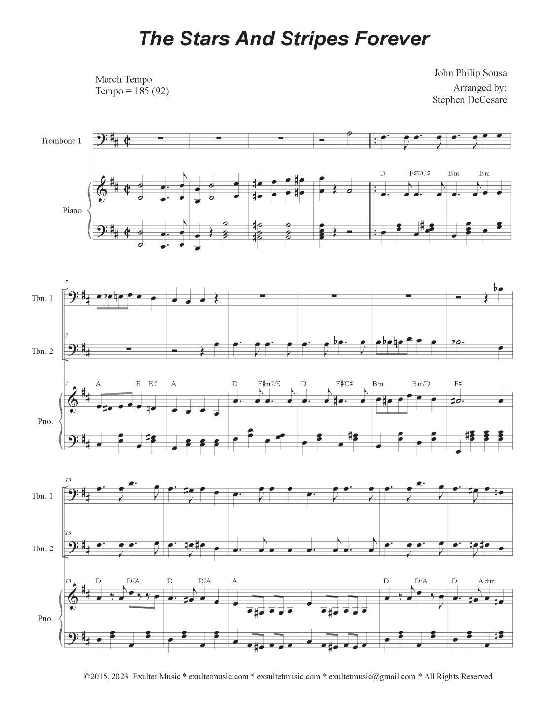 The Stars and Stripes Forever (Trombone Duet) (arr. Stephen DeCesare)
