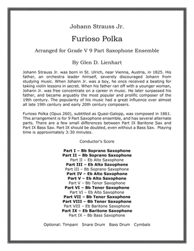 Furioso Polka (Saxophones) (arr. Glen D. Lienhart)