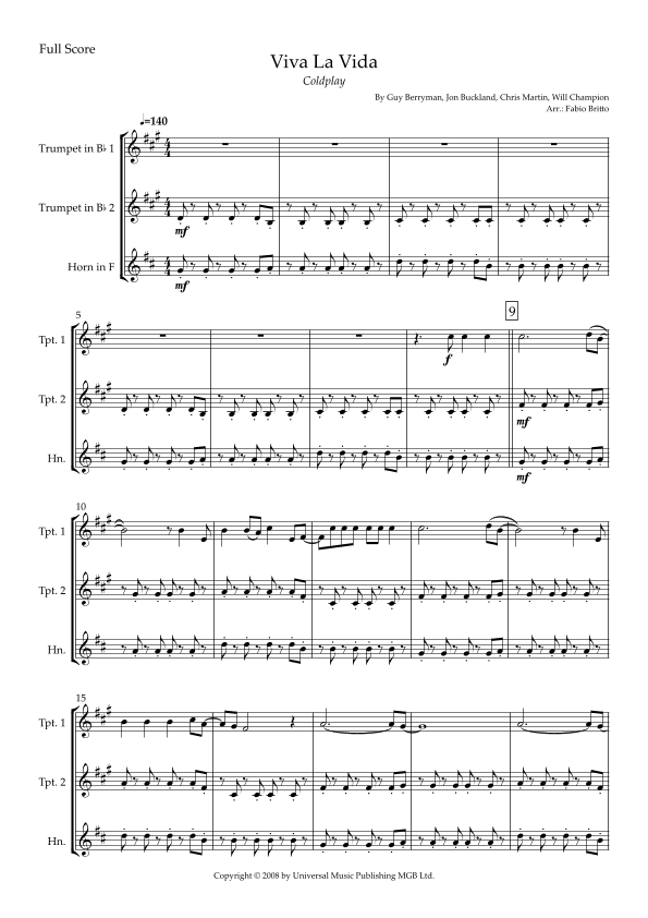 Viva La Vida (arr. Fabio Britto)
