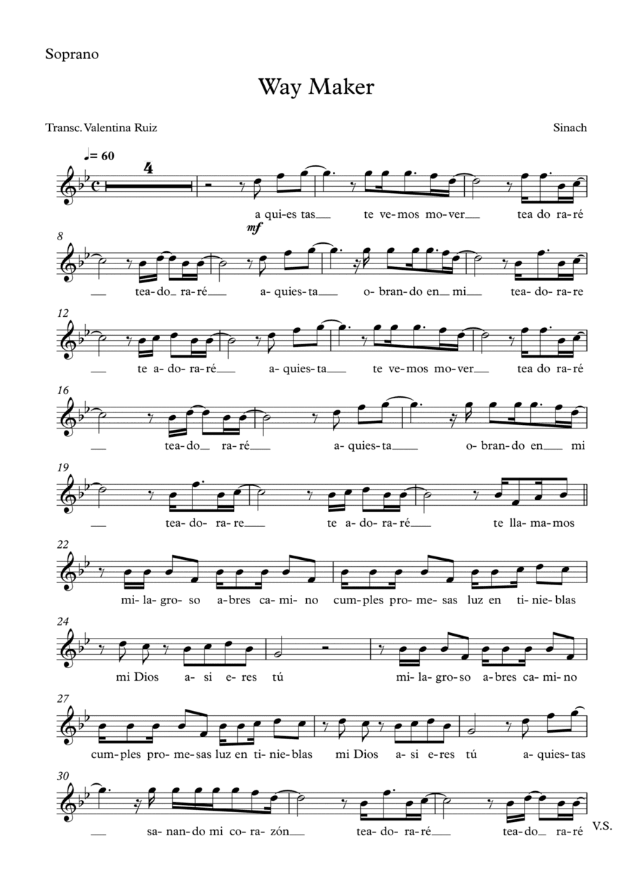 Way Maker (arr. Valentina Ruiz)