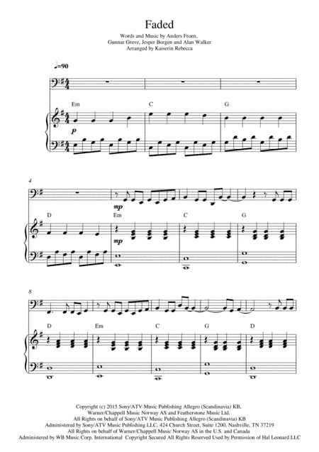 Faded (arr. Kaiserin Rebecca)