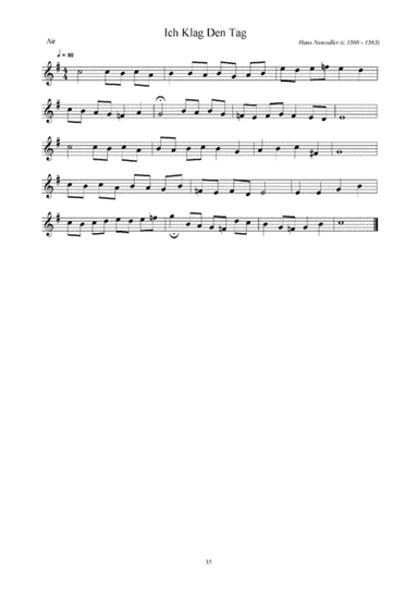Ich Klag Den Tag (arr. D P King)