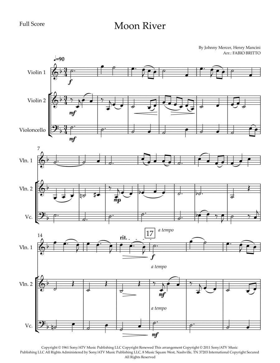 Moon River (arr. Fabio Britto)