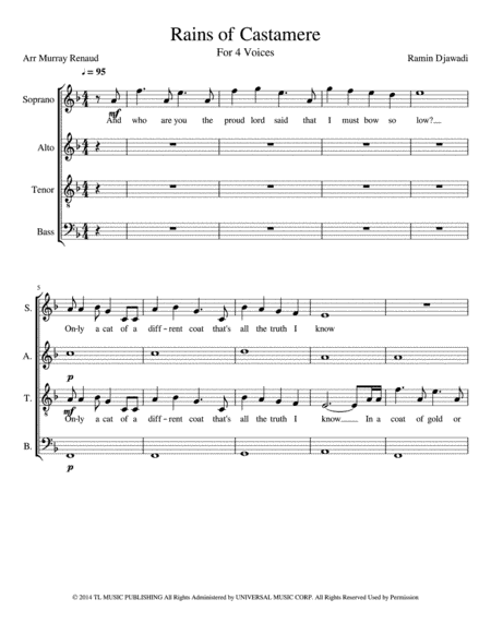 The Rains Of Castamere (arr. Murray Renaud)