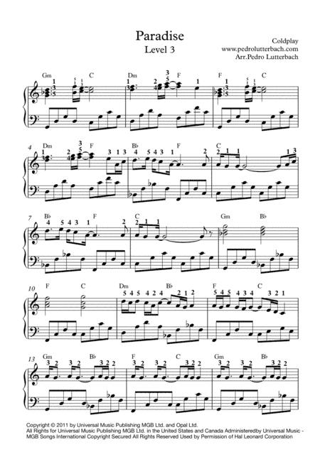 Paradise (arr. Pedro Lutterbach)