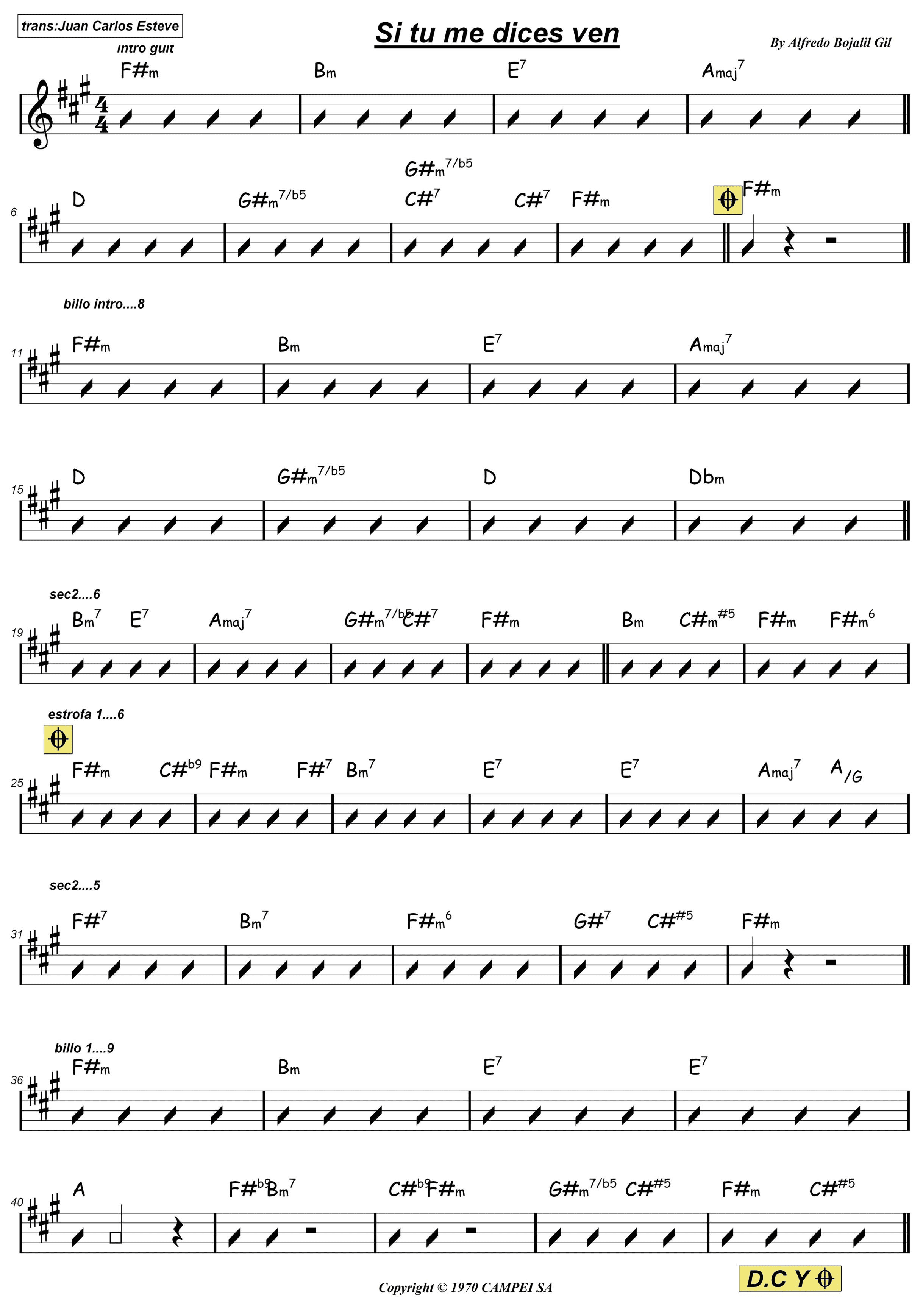 Si Tu Me Dices Ven (arr. juan carlos esteve / Gran Coda)