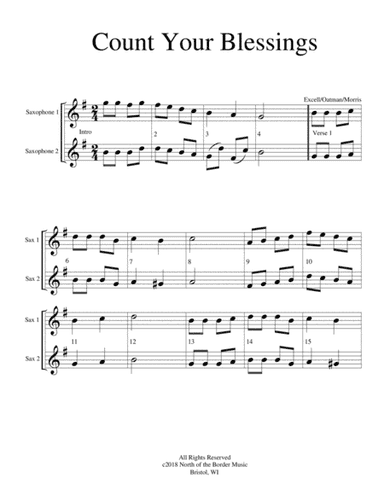 Count Your Blessings: a Saxophone Duet (arr. Sue Morris)