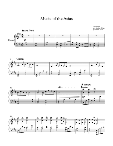 Music of Asia (pno) (arr. Jordan Grigg)