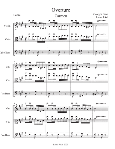 String Orchestra Arrangement of Carmen Overture by Bizet (arr. Laura Jekel)