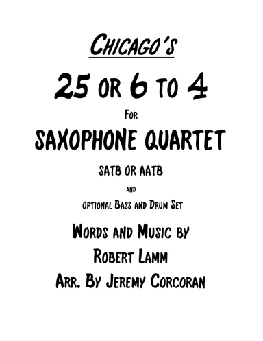 25 Or 6 To 4 (arr. Jeremy Corcoran)