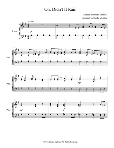 Oh, Didn't It Rain (arr. Sandy McIntire)
