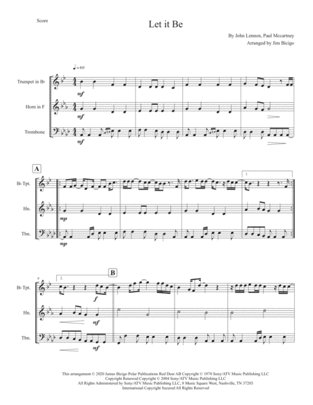 Let It Be (arr. Jim Bicigo)