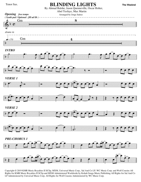 Blinding Lights (arr. Jorge Juárez)